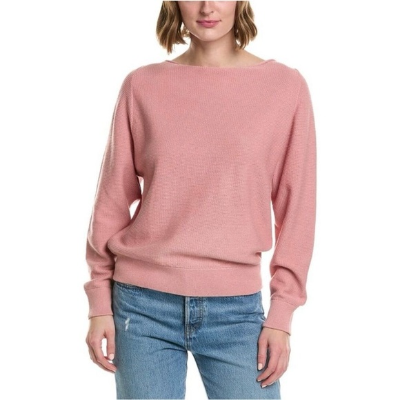 Vince Waffle Raglan Pullover In Pink - Picture 1 of 6